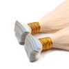 blonde 613 remi European pu skin weft tape hair extensions / extens