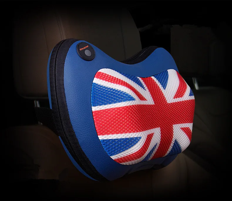 Portable Car Headrest, PU & Hood Car Seat Cushion Cushion Head Massager Electric Lumbar Neck Warmer (12)