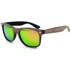 HOT sale Custom free logo Mirror lens PC wood grain Sunglasses