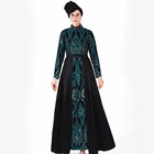 New design high waist long sleeve sequin embroidery Muslim women dress Turkish Dubai abaya Moroccan kaftan