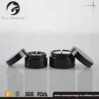Professional Concrete Glass Black Candle Jars With Lid