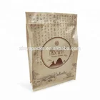 250g 500g 1kg resealable Flat Bottom brown Kraft Paper bag for coffee packing