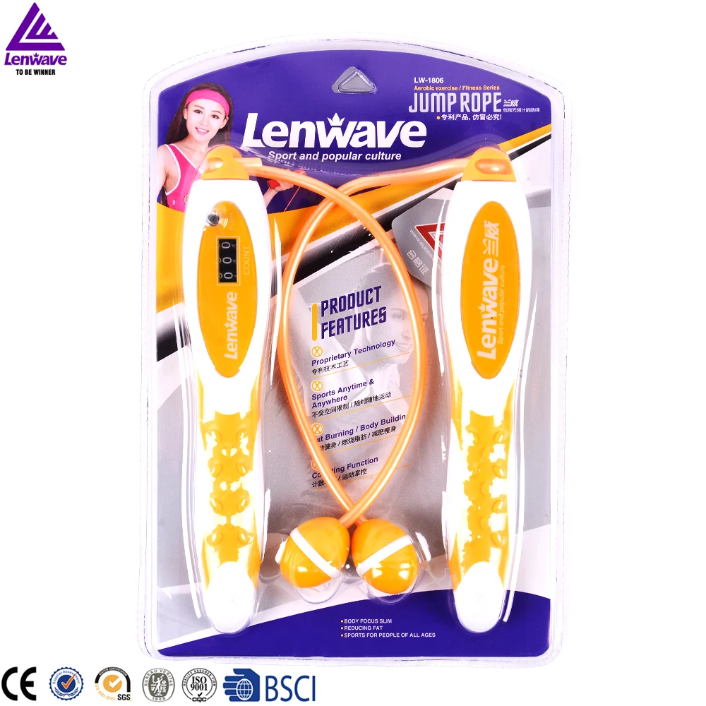 Lenwave branded leather speed jump rope wholesale crossfit automatic skipping rope