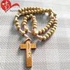 High Quality Catholic 6*7mm Round Wooden Beads Praying Cord rosaries