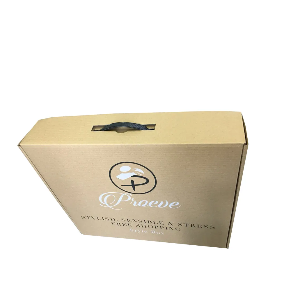 customized gift clothes cardboard paper box with handle rope