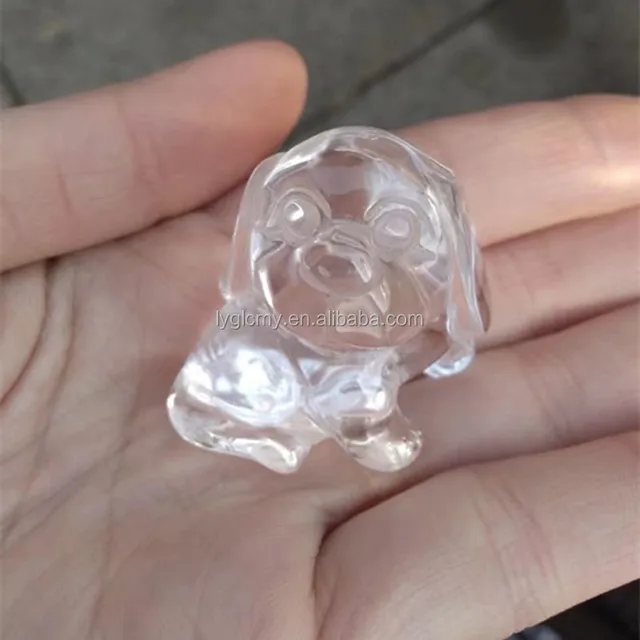 design crystal dog clear quartz little dog carving for gifts