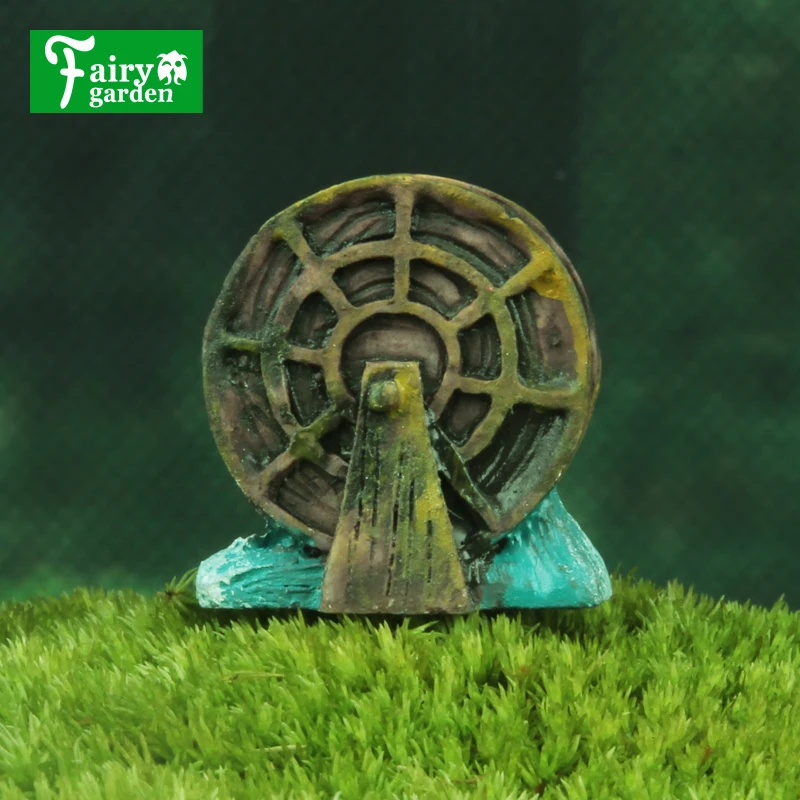 Fairy Garden Miniature Statue Waterwheel Figurine Craft Micro Fairy Garden Miniature Statue Waterwheel Figurine Craft Micro Landscape Decor Resin Ornaments