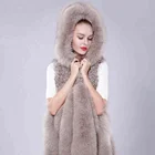 New pattern sexy fur gilet real fox and lamb fur vest with fur collar