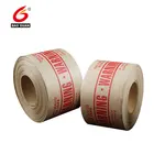 custom logo printed water activated brown kraft paper fiber reinforced gummed packing tape
