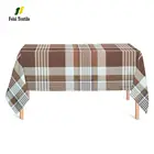 ECO friendly waterproof brown seamless tartan plaid design table cloth for dining room kitchen rectangle