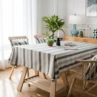 Modern 100%Polyester Gray Striped Decor Tablecloth Designs