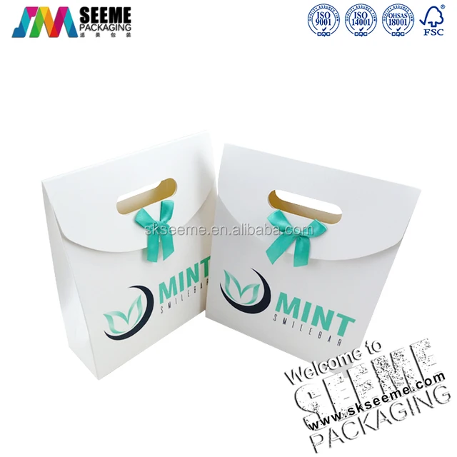 gift packaging custom logo colorful paper bag with ribbon for