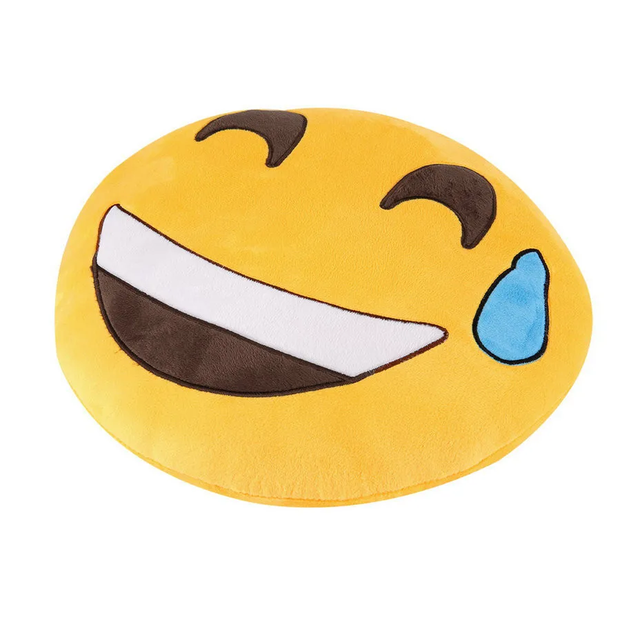 Soft Emoji Smiley Emoticon Yellow Round Cushion Pillow Stuffed Plush Toy Doll Christmas Present New