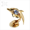 Crystocraft Gold Plated Metal Mini Dolphin figurine with Crystals from Swarovski Wedding Favor
