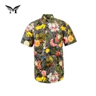 Made in China oem stylish holiday big flower man clothes shirt