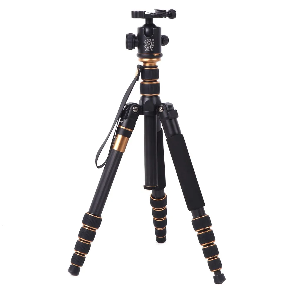 Q666c Professional Carbon Fiber Tripod Monopod Kit For Dslr Camera