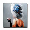 Women in Hat Abstract Woman Panting on Canvas Oil Painting Abstract For Dining Room