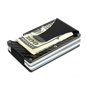 2018 hot selling promotion gift metal wallet carbon fiber card