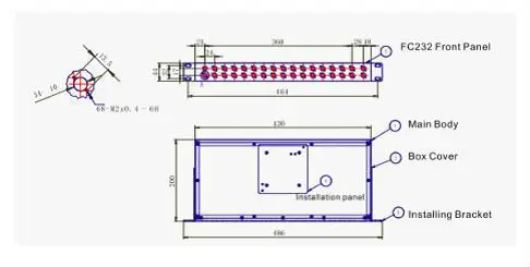 19 inch rack mount plc splitter 1U