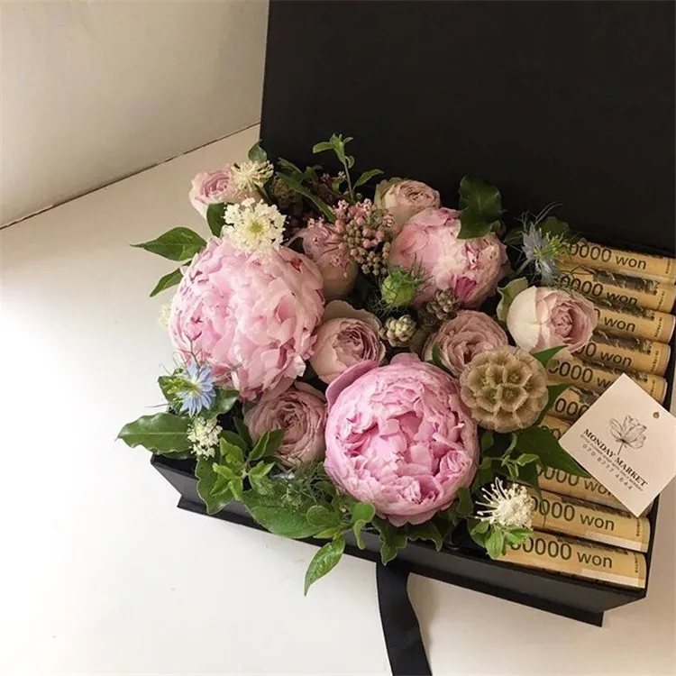 cunstoms cardboard rose flower paper box artificial rose in box