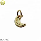 Custom fashion moon logo pendant gold metal jewelry charms