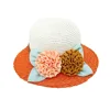 Yiwu cheap orange brim beach straw bowler womens summer hats