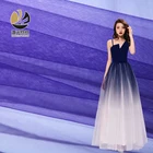 Ready goods China supplier nice design 100% polyester purple dress soft tulle fabric