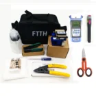 10 in 1 FTTH Assembly Optical Fiber Tool Kits FC-6S Cable Stripper Optical Power Meter VFL Kevlar Cutter