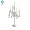 A- Factory Wholesale 5 Arm Crystal Candelabra Tall Glass Candle Holders Crystal Candelabra for Wedding Decoration Centerpiece