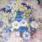 wholesale high quality digital printed plain style 14 MM linen fabric