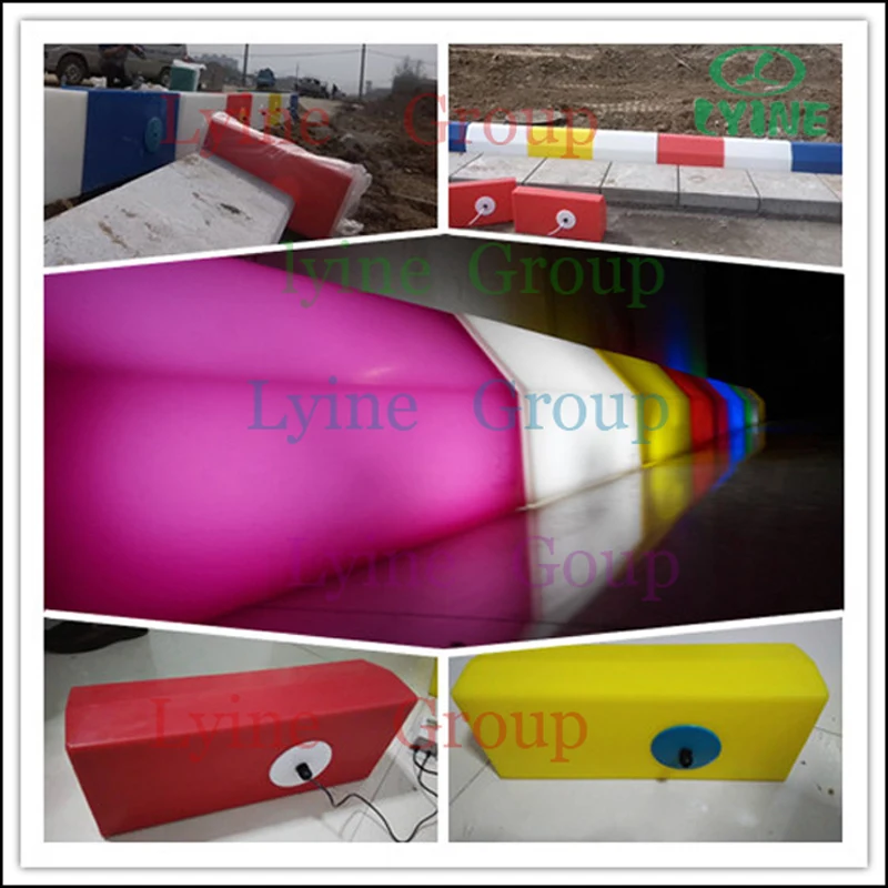 Roto mold material warranty high quality colors plastic led curbstone for lighting road side