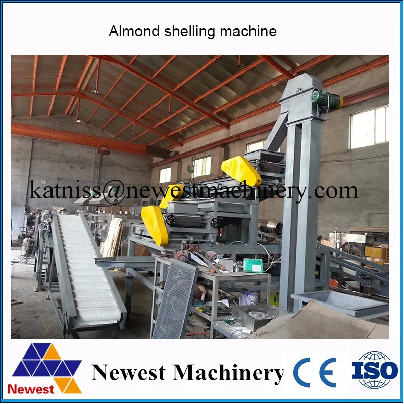 full automic lowp rice almond shell cracker equipment/hazel shelling separating machine/almond shelling machine line