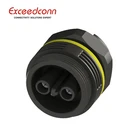 ip68 bulkhead waterproof power connector 2 pin