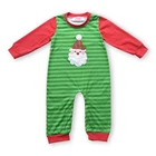 2018 top selling santa clause pattern kids clothes christmas baby romper