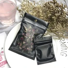 Clear Reclosable Resealable Ziplock Poly Plastic Bag Hang Hole Black Pouch