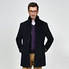New design black 10% cashmere 90% wool overcoat wool cashmere coat men