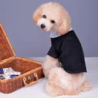Pet clothes navy suit pet dress gentleman's wear bow tie pet wedding dog clothes