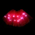 Wholesale Chiffon Fluffy Red Color Child Ballet Tutu Skirts,Custom Party LED Baby Skirt