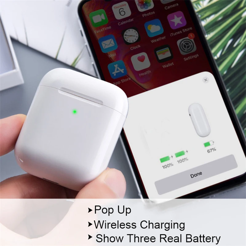 2019 Apods 1:1 Wireless Bluetooth Headphones 1536 Chipset Super Clonee 2nd Generation Ear Sensor With Wireless Charging Case - ANKUX.COM