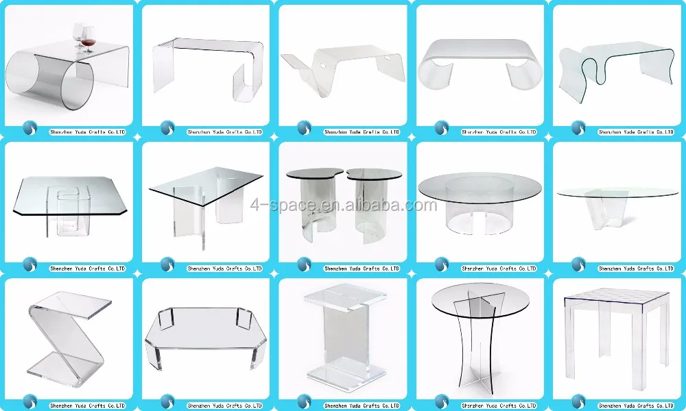 Acrylic Furniture Lucite Waterfall Coffee Table