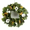 Artificial Flower Magnolia Door Wreath UV Proof With Grapevine Base