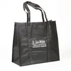 Simple style custom logo print black non woven bag tote garment bags