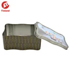christmas wave shape 4 divider cookie tin box