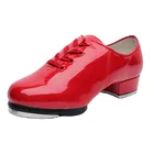 red Genuine Leather tap shoes colored tap shoes womens dance tap shoes wholesale