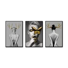 Home Decor White black Naked woman Girl Oil Painting On Canvas