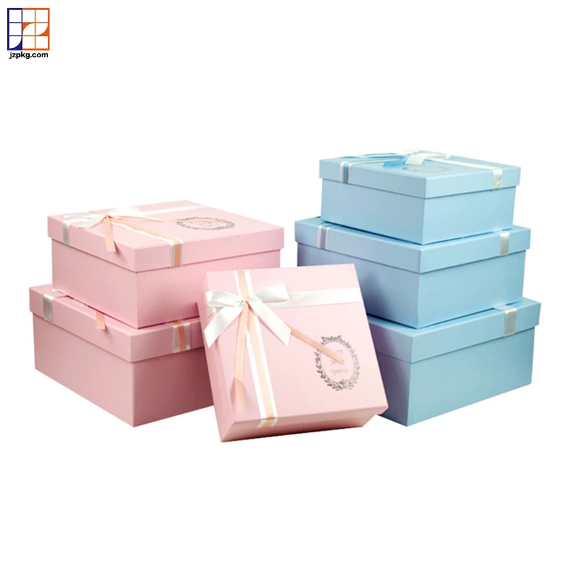 custom trendy packaging paper ribbon jewelry box with logo