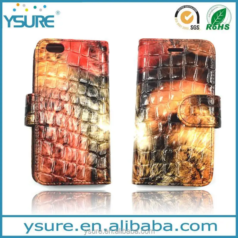 Crocodile Pattern Top Grade Flip Wallet Leather Phone Case For BLU Life One XL with PVC ID and credit card slots