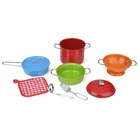 Pretend toys colourful kids kitchen play set stainless steel cookware cooking play toys