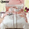 Inloop 100% Long-staple cotton 60s peached satin warm winter printed bed sheet sets