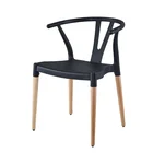 Use for home furniture Super quality and competitive priceDurable vintage black wishbone plastic chair with wood leg